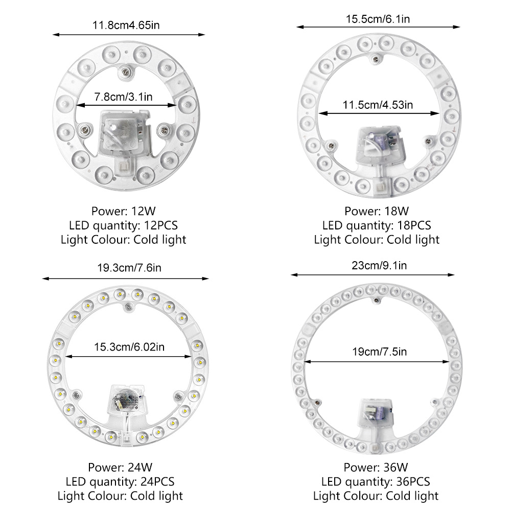 Led Module 220V Ceiling Light Led Panel Board 12W 18W 24W 36W Replacement Led For Circle Lamp Ceiling Fan Wall Lamp Round Module