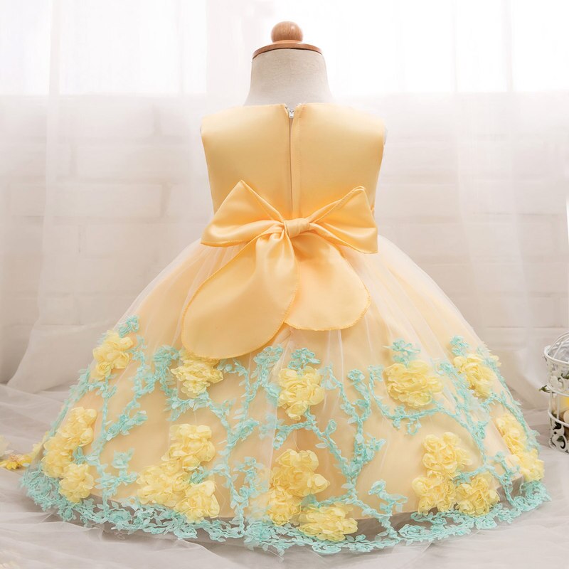 ¡Novedad de ! vestido Lolita para cumpleaños de bebé, vestido de princesa para niña, disfraz sin mangas con encaje, bordado de flores, ropa Formal