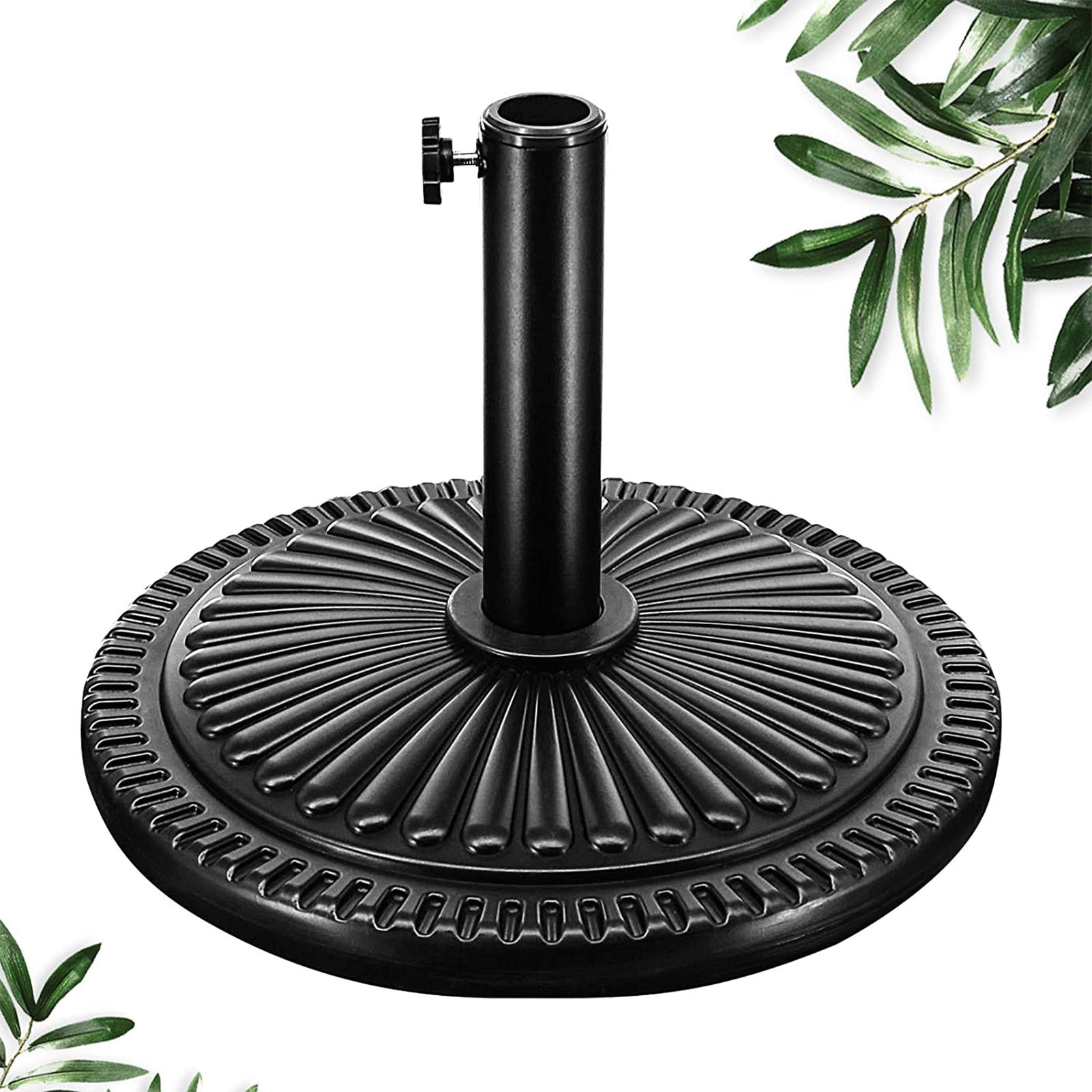 Heavy Duty Round Patio Umbrella Base 22lbs Patio Umbrella Base Weatherproof Yard Table Umbrella Stand Parasol Base Accessories