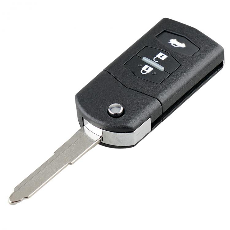3 Buttons Car Key Fob Case Shell Replacement Flip Folding Remote Cover Car Key Accessories Parts Fit for Mazda 3 5 6