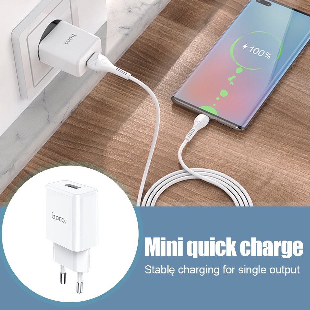 Cargador de carga rápida, adaptador de enchufe de la UE de EE. UU., Micro USB tipo C, Cable de carga rápida de pared para Samsung, iPhone, Huawei y Xiaomi