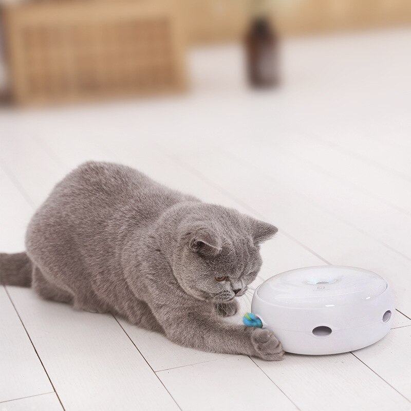 Electronic rot Cat Toy Smart Teasing Cat Stick Crazy Game Spinning Turntable Catch Mouse Donut Automatic Turntable Cat smart Toy