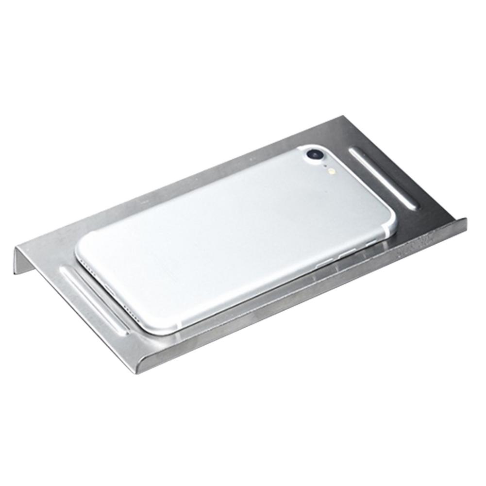 Porta telefono per carta igienica Porta carta in acciaio Mensola per telefono bastone su mensola a muro distributore di carta in rotolo antiscivolo per doccia da bagno: bianca