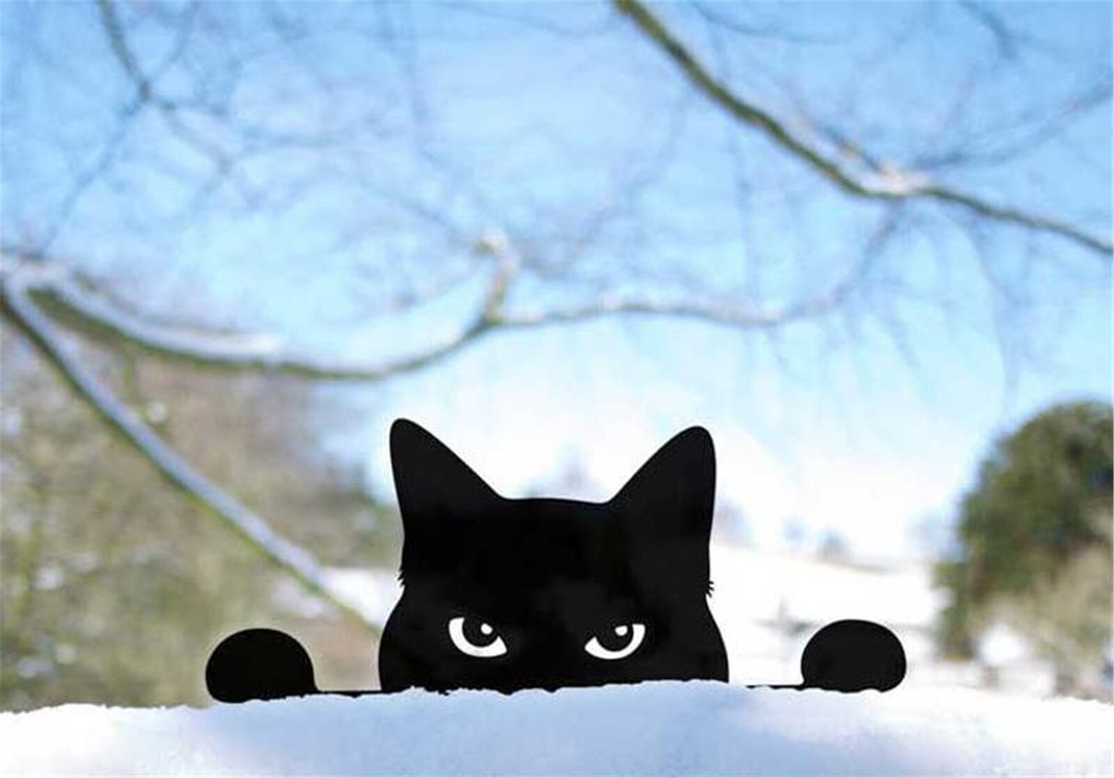 Cat Garden Lawn Ornament for Kitty Lovers Metal Peeping Cat Yard Art