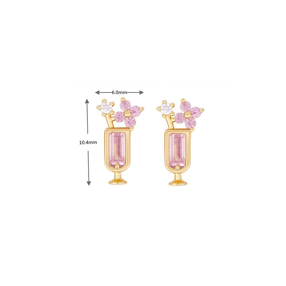 Boucles d'oreilles en plaqué or 18K, 1 paire, , doux, sucette, crème glacée, Helix, Cartilage, Piercing, bijoux, , été: 6