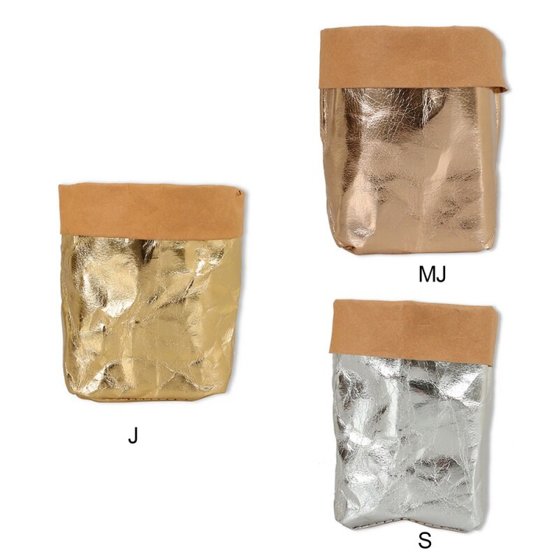 Hergebruik cosmetica organizer kraft papieren zakken multifunctionele thuis opbergtas wasbare kraft papieren zak planten bloemen potten vaas,.