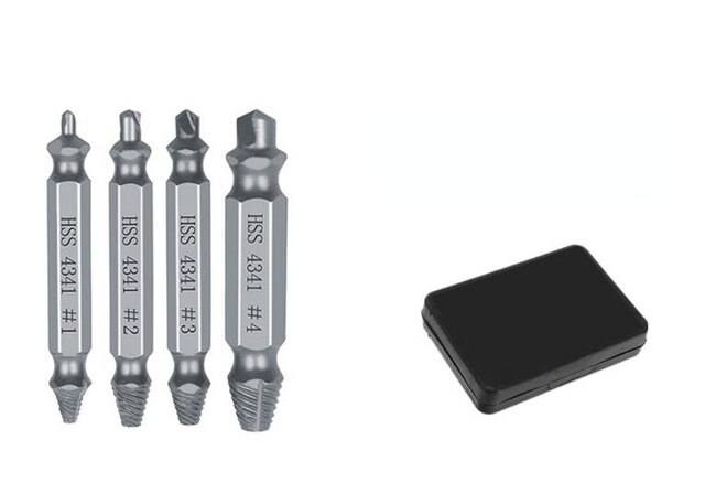 bohrer set 4/5/6 beschädigt Schraube Extractor Drill Bit Set Einfach Nehmen Sie Gebrochene Schraube Schraube Entferner Stripped Schrauben Extractor Abriss werkzeug: 4PCS Silver With Box
