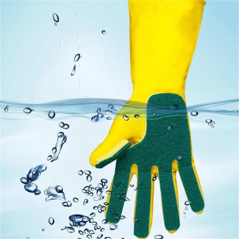 Guantes de goma para limpieza del hogar, manoplas anticongelantes para lavar platos de jardín, cocina, dedos de esponja, para invierno