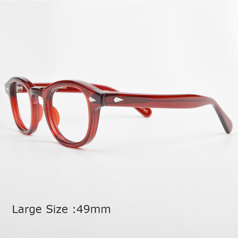 Lunettes Johnny Depp-monture de lunettes pour hommes et femmes, avec boîte et étui d'ordinateur, optique rétro, monture de lunettes, verres transparents: QF165-C13-L49mm