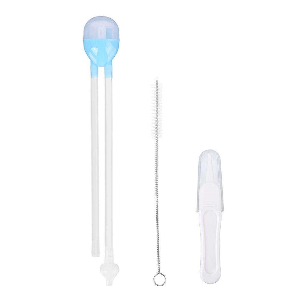 3pcs Newborn Baby Safety Nose Cleaner Kids Vacuum Suction Nasal Aspirator Set Infants Flu Protections Accessories Baby Care: Blue