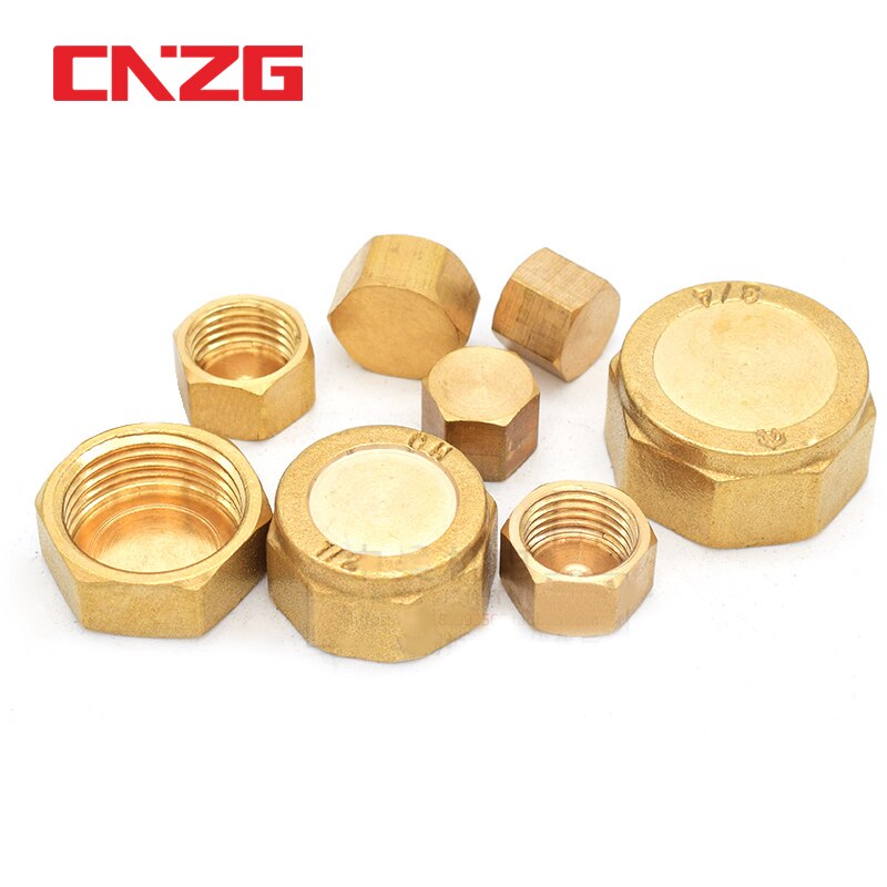 Kupfer 1/8 &quot;1/4&quot; 3/8 &quot;1/2&quot; 3/4 &quot;Außengewinde Durcheinander Rohr verhexen Kopf Ende Kappe Stecker passend zu Koppler Stecker Adapter
