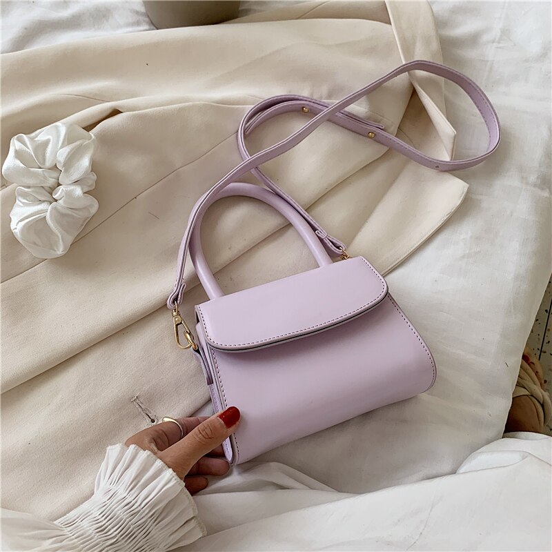 Umhängetaschen Für Frauen Kleine Kette Handtasche Kleine Tasche PU Leder Hand Tasche Damen mit griff: Violett