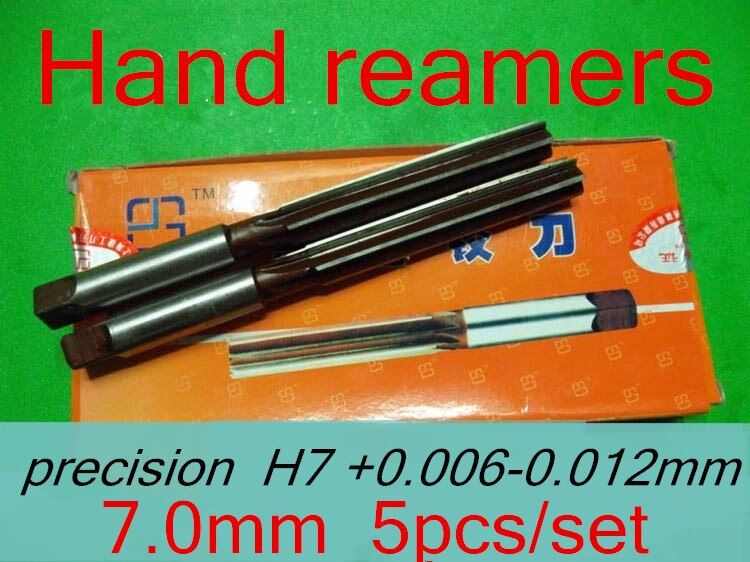 7.0mm 5 pcs/set Hand reamers Reaming drill The lathe tool precision H7 +0.006 ---+ 0.012mm