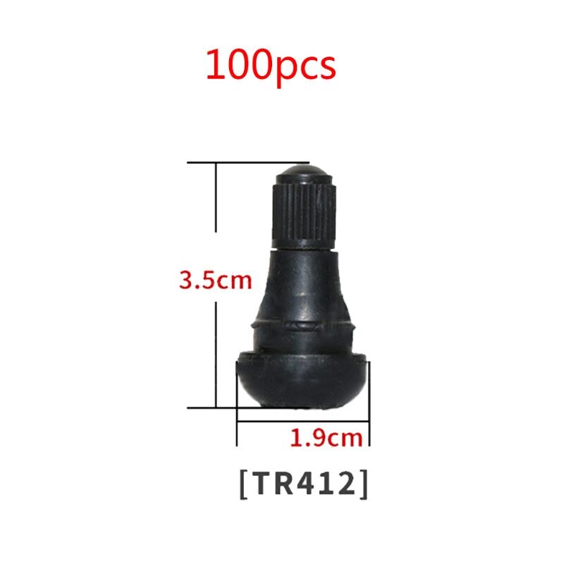 100Pcs TR414/TR413/TR412 Rubber Tire Valve Cap Vehicle Car Truck Tubeless Tyre Valve Stem Cover Zinc Alloy Rubber Tire Stem Cap: TR412