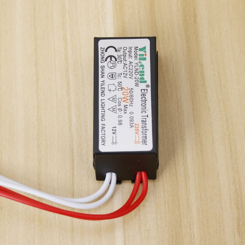 AC 220V to 12V Electronic Transformer 20W LED driver Power Supply for MR11 MR16 G4 Lamp bulbs 1 piece: Default Title