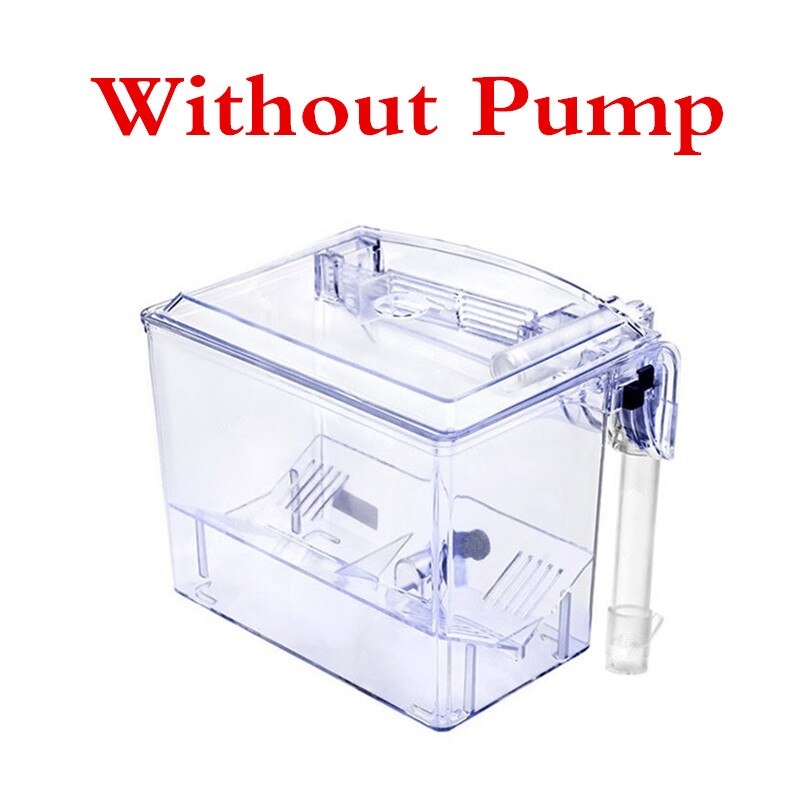 Acrylic External Hanging Aquarium Breeding Isolation Box Mini Fish Tank Hatchery Incubator House for Small Fish Shrimp: without pump
