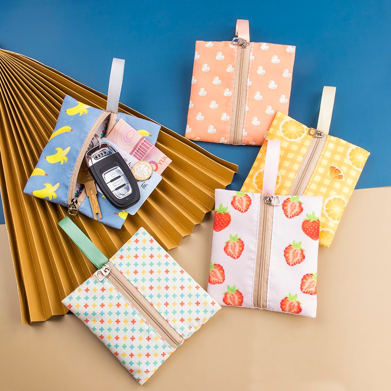 Porte-clés fille japon style coréen belle fruits motif portefeuilles clé pièce sac mignon carte sac à main