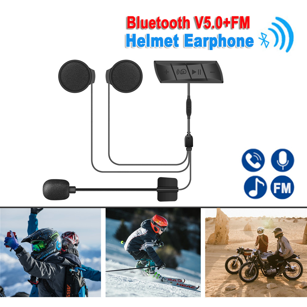 Motorhelm Bluetooth 5.0 Headset Fm Radio Moto Waterdichte Draadloze Handsfree Hoofdtelefoon Muziek Speaker Auto Antwoord