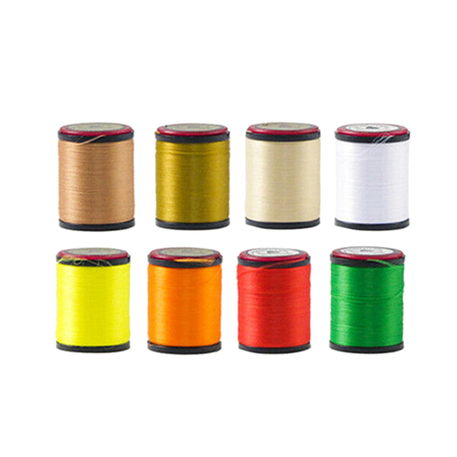 8Pcs Lightly Waxed Fly Tying Thread Kit Fly Tying Supplies High Strength: Bright Color