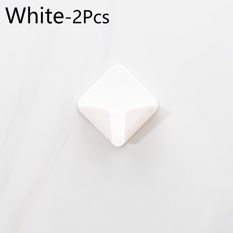 2pcs/lot Nail-free Power Cord Storage Rack Wall Storage Hooks Kitchen Plug Hook Adhesive Hooks Power Plug Socket Hanger Holder: white