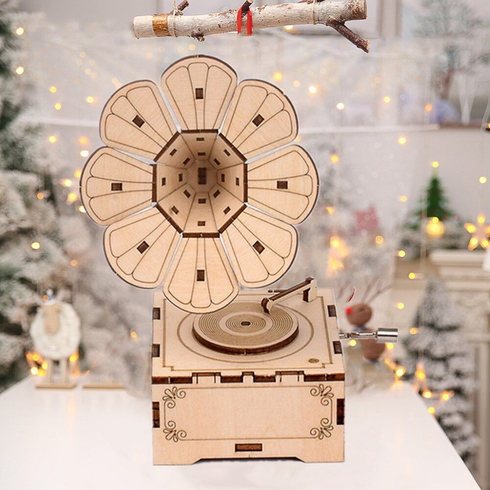 1 Set Houten Diy Kids Musical Box Ambachten Educatief Montage Materiaal Kit