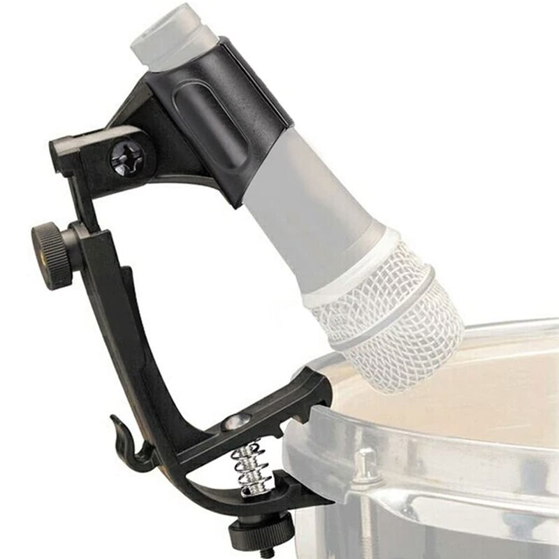 2 Pcs Drum Microphone Clip Adjustable Rim Snare Drum Mic Mount Clamp Holder for The Microphone Diameter of 18mm to 22mm