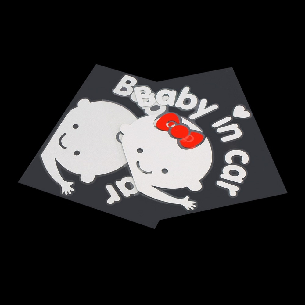 Cartoon Auto Stickers, Reflecterende Vinyl Styling Baby In Auto Warming Auto Sticker, Baby aan Boord