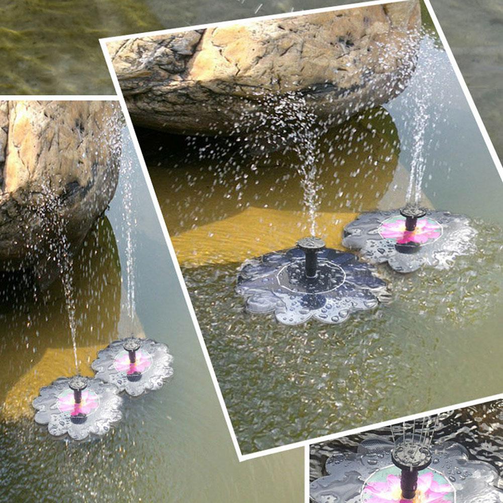 Floating Solar Water Fountain Lotus Pattern Solar Panel Bird Bath Floating Water Fountain Pump Garden Pond Decor