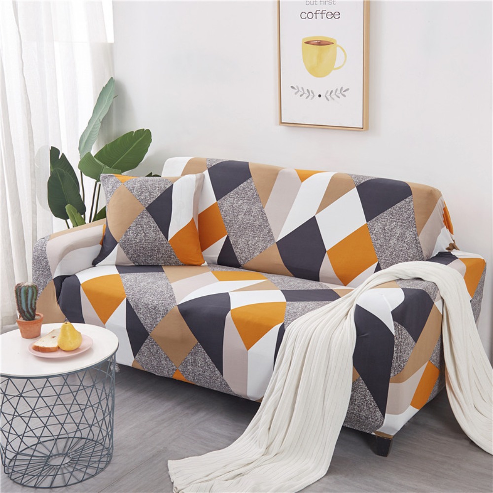 Household Elastic Printed Sofa Cover Antidirty Dust-proof Couch Cover Non-slip Full Coverage Sofa Protector Living Room