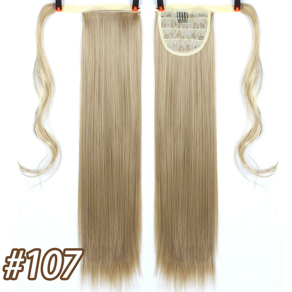 24 Inches Long wavy hair Clip In Hair Tail False Hair Ponytail Hairpiece With Hairpins Synthetic Hair Pony Tail Hair Extension: 0020-107 / 32inches