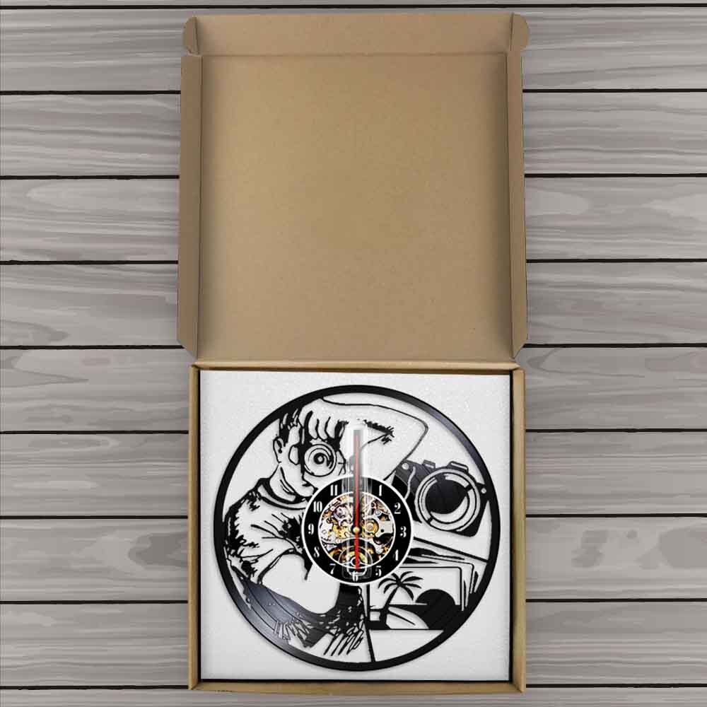 Fotograf Nehmen sterben Foto Wanduhr Moderne Vinyl aufzeichnen 3D Hängen Stille Uhren Kunst Dekor Für Fotografen&#39; Studio