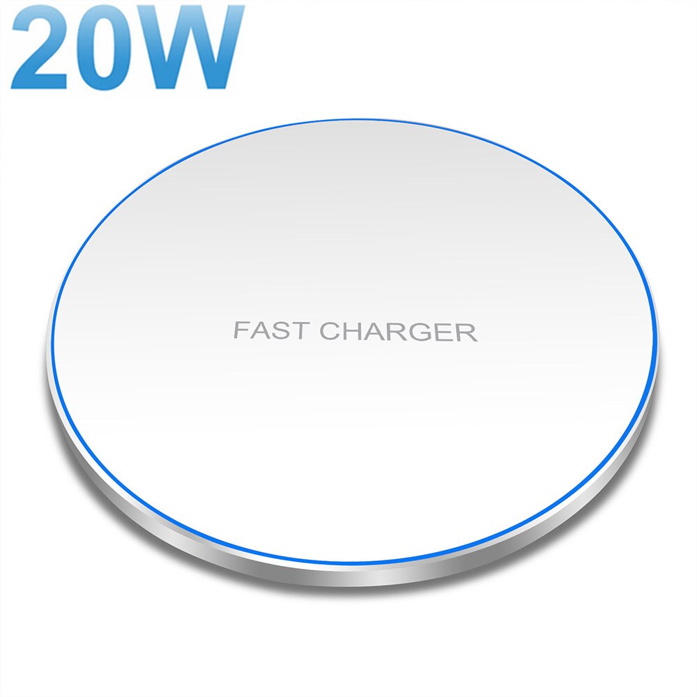 AILEHKUO 30W Fast Wireless Charger For Samsung S10 S20 S9 Note20 10 USB C Qi Charging Pad for iPhone 12 11 XS XR X 8 Airpods Pro: 20W White