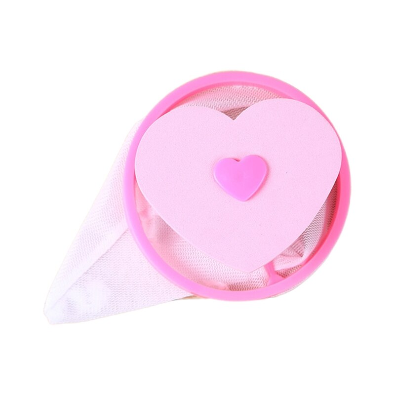 Washing Machine Lint Catcher Floating Lint Mesh Bag Catcher Hair Removal Catcher: Pink