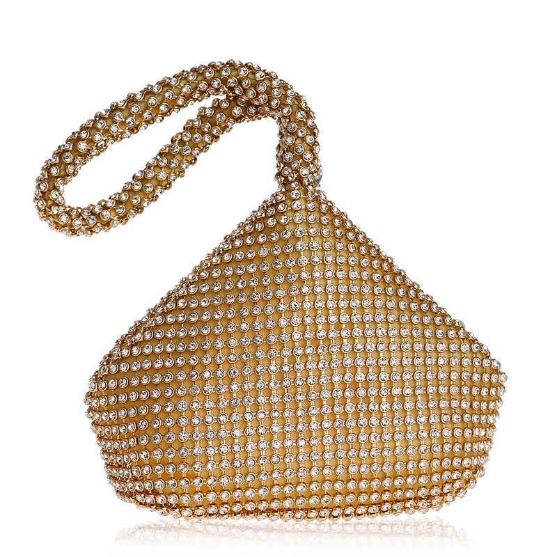 pearl hand bags women brilliant lady purses and handbags luxury diamond clutch bags borsa elegante donna: Crystal Gold