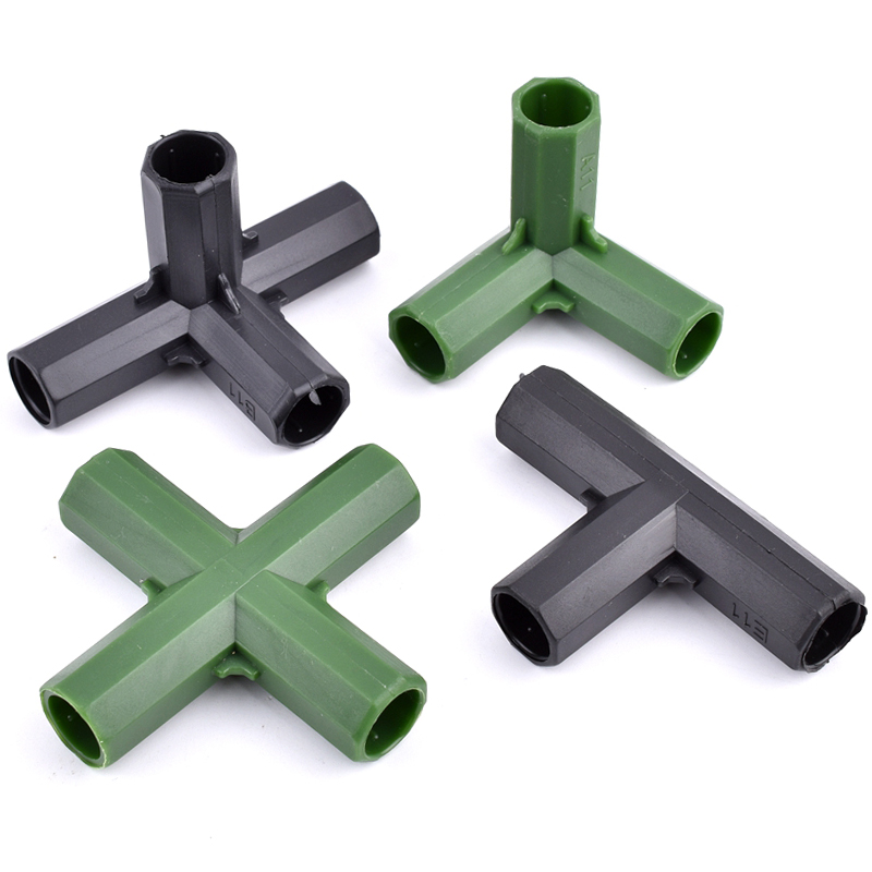 2/10/20 pçs 11mm estufa planta quadro conector jardim tubo suporte haste conjunta plástico afiação canto conexão acessórios de fixação