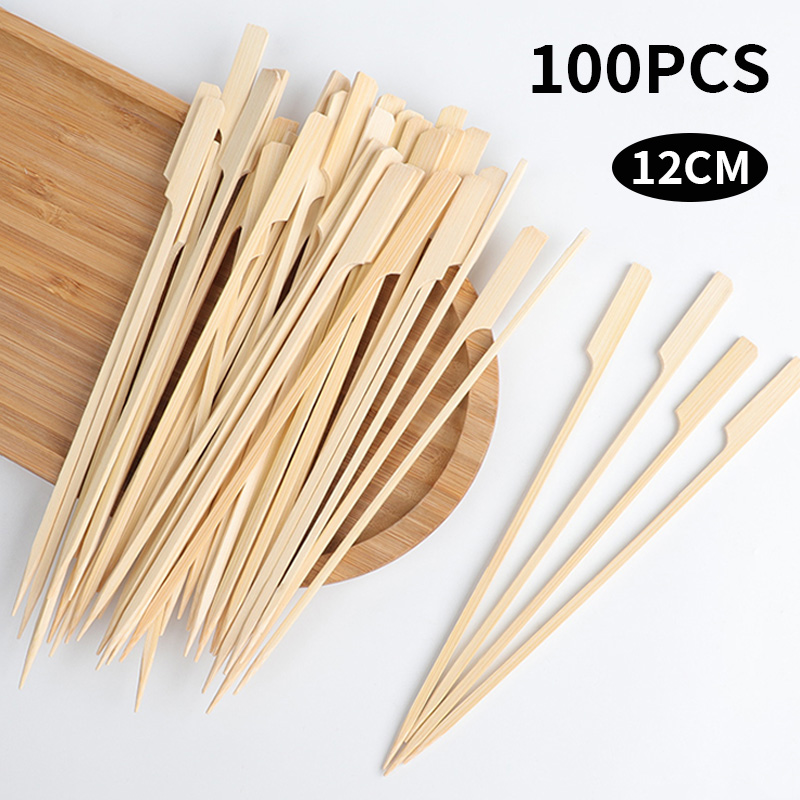 Bâtonnets de bambou jetables, outils de Barbecue, brochettes de bambou naturelles, fête de Camping pour Kabob, fruits, Cocktail, outils de Barbecue