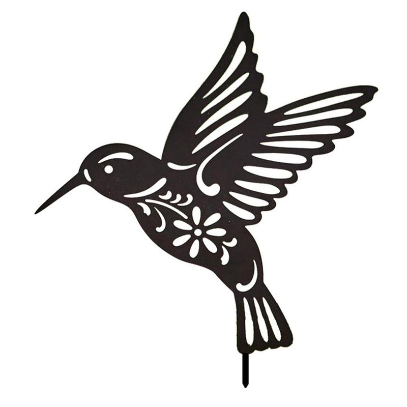 Simulate Hummingbird Statues Garden decor Metal crafts Animal Stake Sign Bird Yard Art Sculptures Yard Lawn Decoration: Default Title