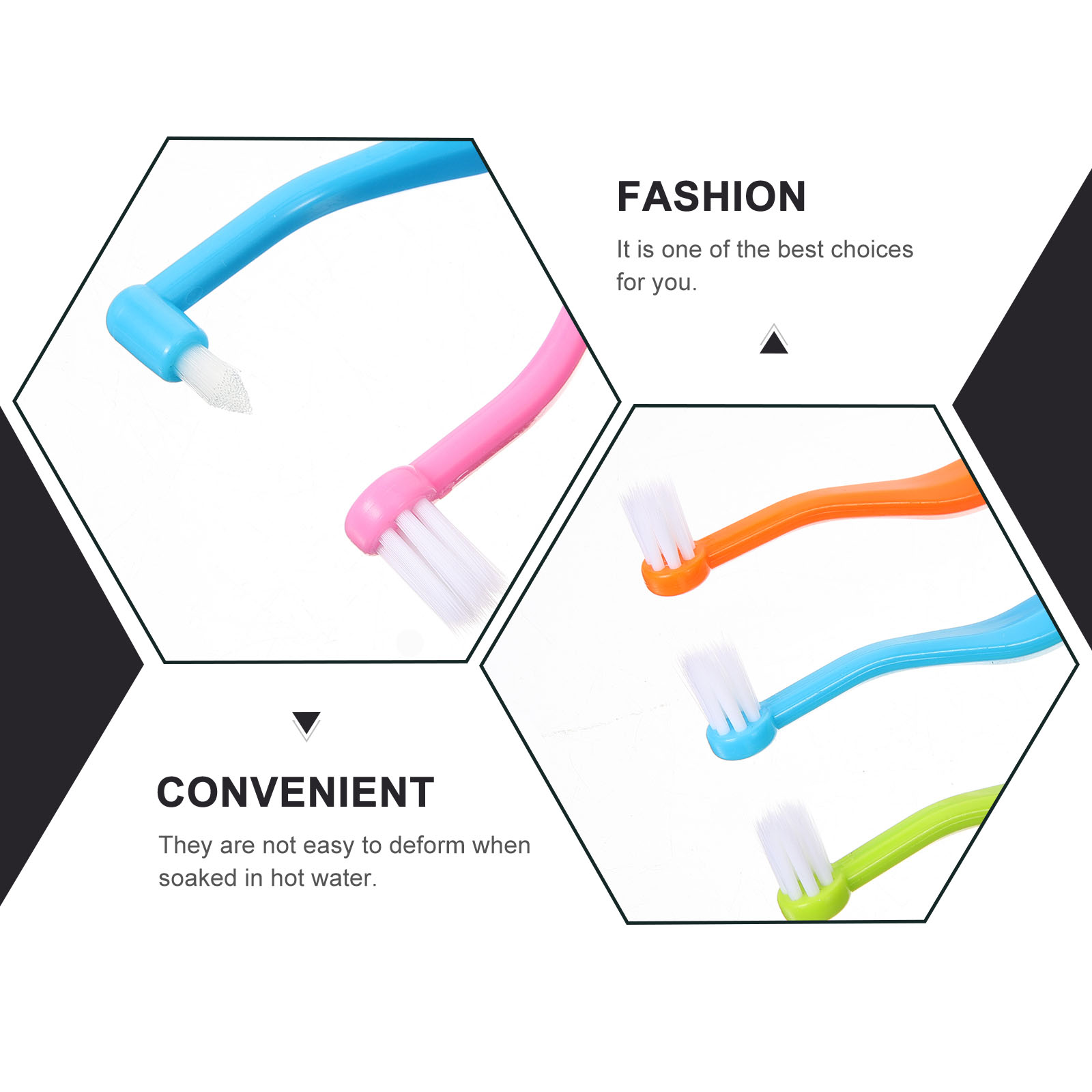 4-delig detailreinigingsgereedschap Gum End Tuft Tweekoppige tandenborstel Ragerborstels Compact met plastic