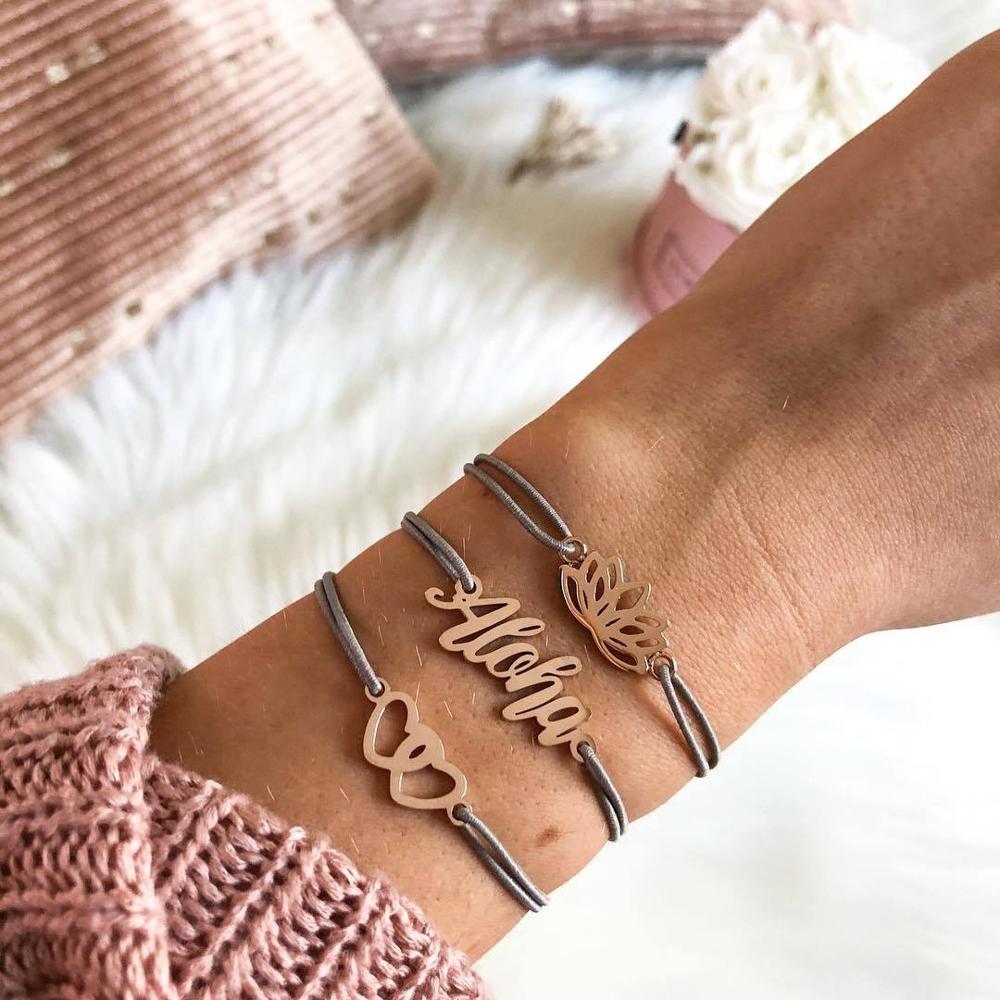 Modyle 4 stks/set Mode Brief Liefde Arrow Driehoek Knoop Cactus Chain Gold Bangle Set Lady Exquisite Verstelbare Sieraden Verjaardag: 82954