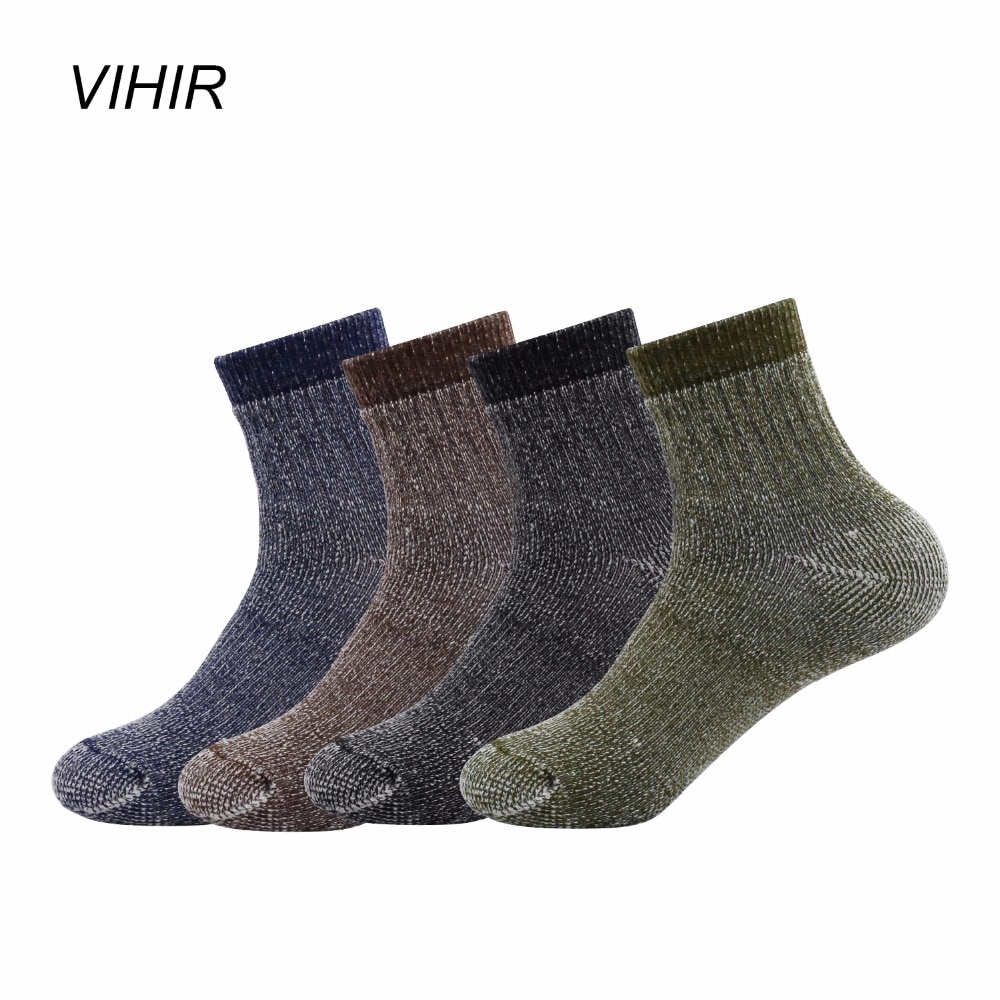 Vihir Gemischt Farbe Merino Wolle Winter Knöchel draussen Sport Socken für Skifahren Wandern Radfahren Camping socken