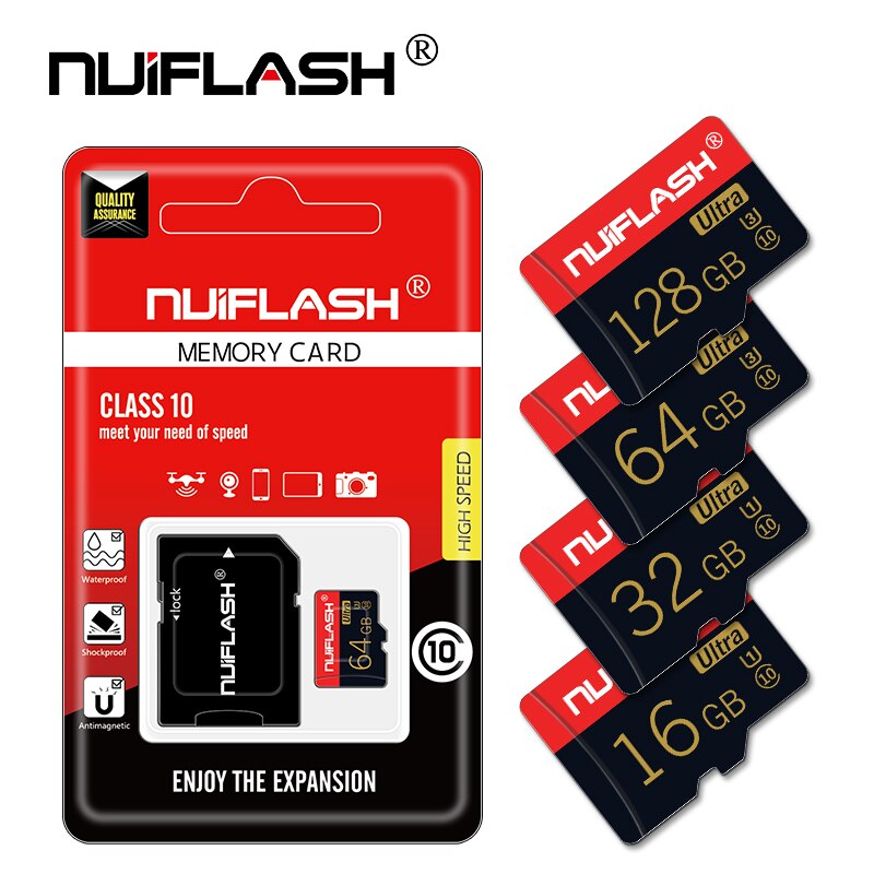 Nuiflash geheugenkaart 32 64 128 gb micro  sd 128gb 32gb 64gb 256gb 512gb micro sd kaart sd/tf flash kaart microsd kaart voor telefoon