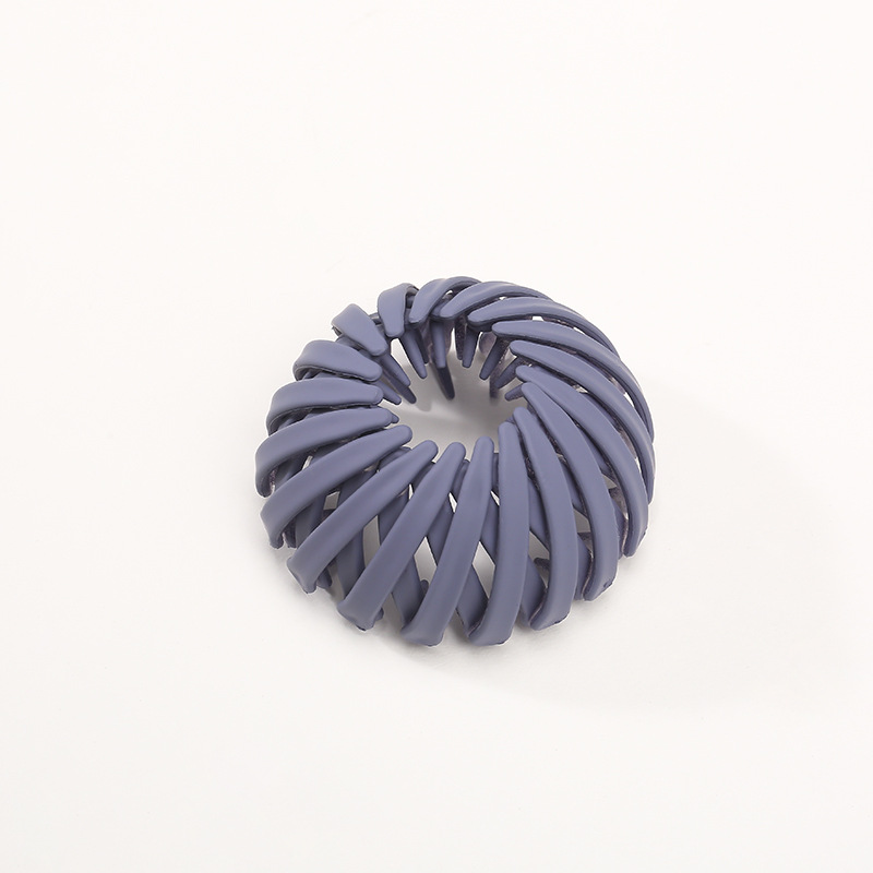 1 st Vrouwen Paardenstaart Haar Ringen Clips Vogelnest Vormige Haar Haarspeld Eenvoudige Magic Lui Braider Tool Haar Styling Accessoires: Paars