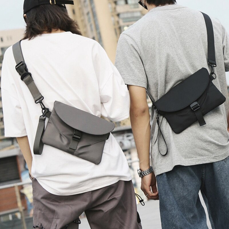 Heren messenger bag casual functie rits tas tide cool waterdichte effen kleur borsttas vrije tijd koppel schouder messenger bag