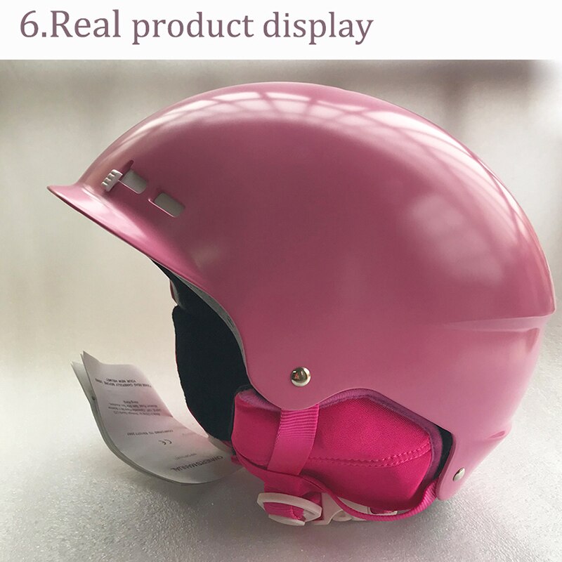 Pink Ski Helmet For Adult Women Men Integrally-molded Skiing Helmet Skateboard Ski Snowboard Helmet Snow Helmet Safety 55-63 CM