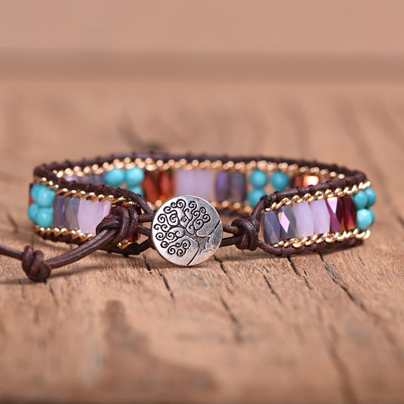 Handgemaakte Mix Kleur Kristal Kralen Weave Armband Voor Vrouw