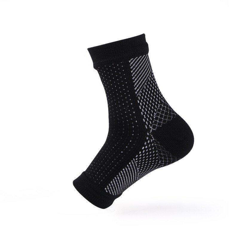 Mężczyźni kobiety krążenie stóp obrzęk ulga stóp rękaw skarpetki stóp anty zmęczenie kompresji Varicosity kostki wsparcie skarpetki: BlackWhite / L-XL