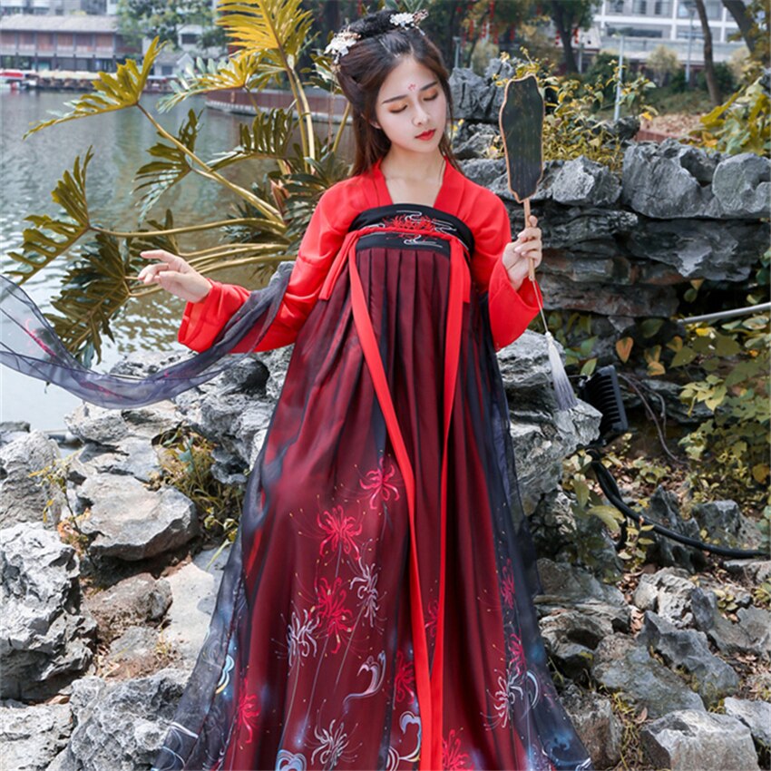 Hanfu tradicional de dança popular chinesa, traje tradicional para mulheres, roupa de festival antigo, quadra, vestido de fadas retrô de princesa