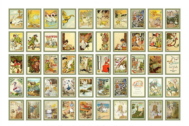 50 ark/paket saga stad skrivbart material papper skräp tidningsplanerare scrapbooking dekorativt gör-det-själv-bakgrundspapper: Fula ankungen