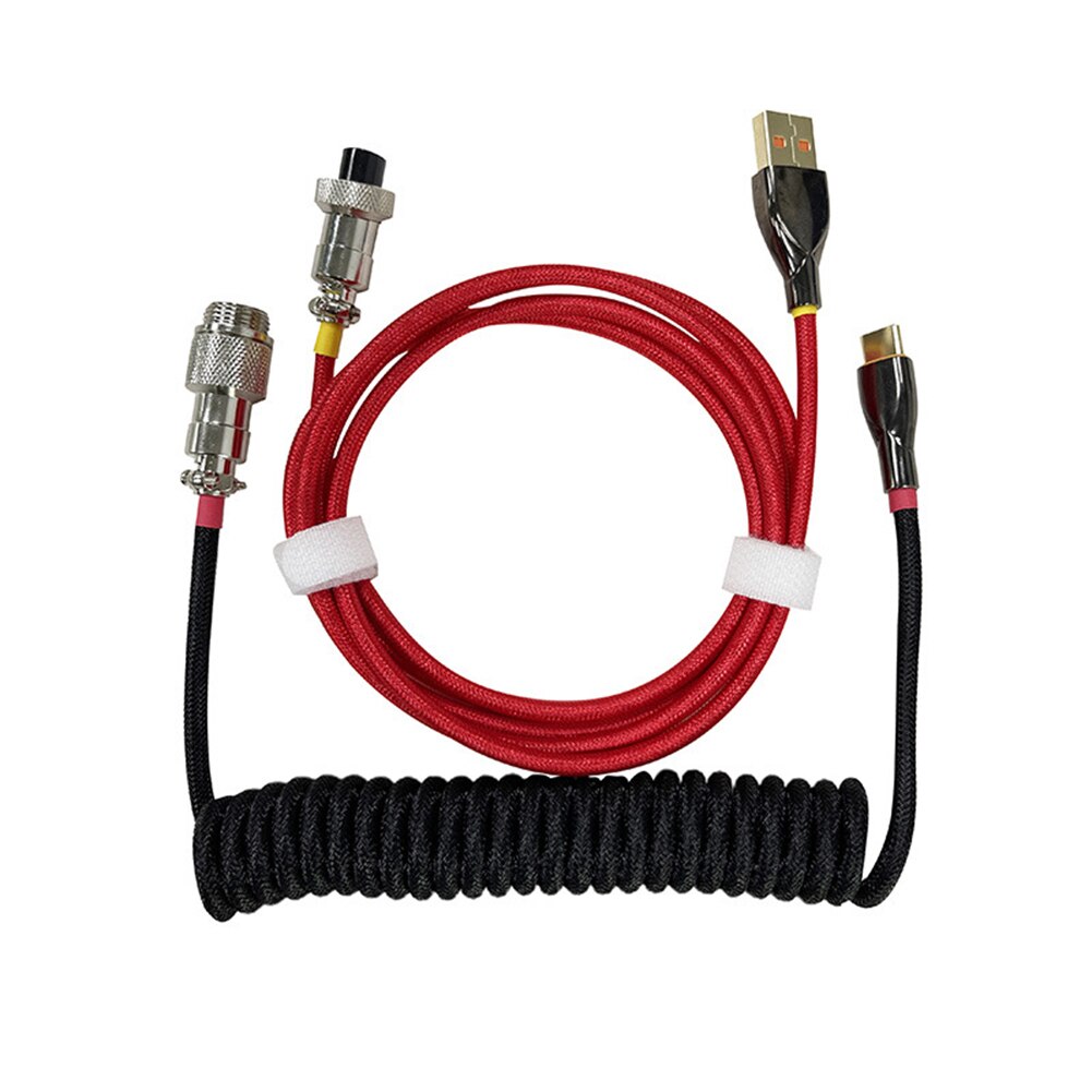 Klawiatura mechaniczna 3M dedykowany kabel Aviator type-c na USB złącze lotnicze przewód sprężynowy kabel danych do ładowania zestaw akcesoriów: Black Red