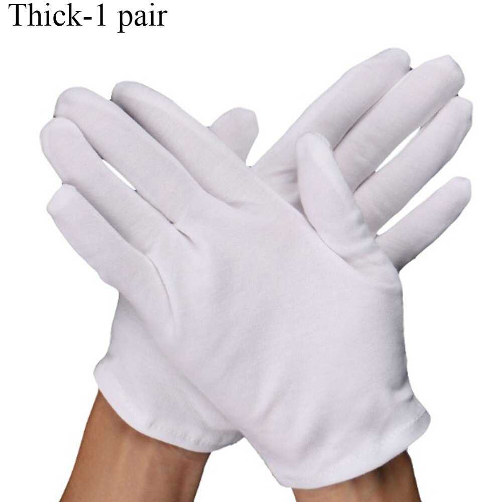 1 paia di Guanti di Cotone Bianco di Pulizia Gioielli di Materiali di Apprezzamento di Giardinaggio Galateo Accessori per La Casa di Controllo di Qualità Glo: thick-1 paio
